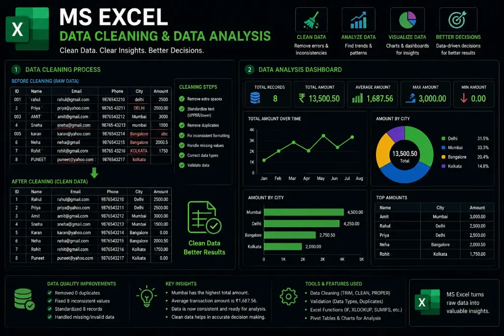 MS Excel Data Entry and Data Analysis